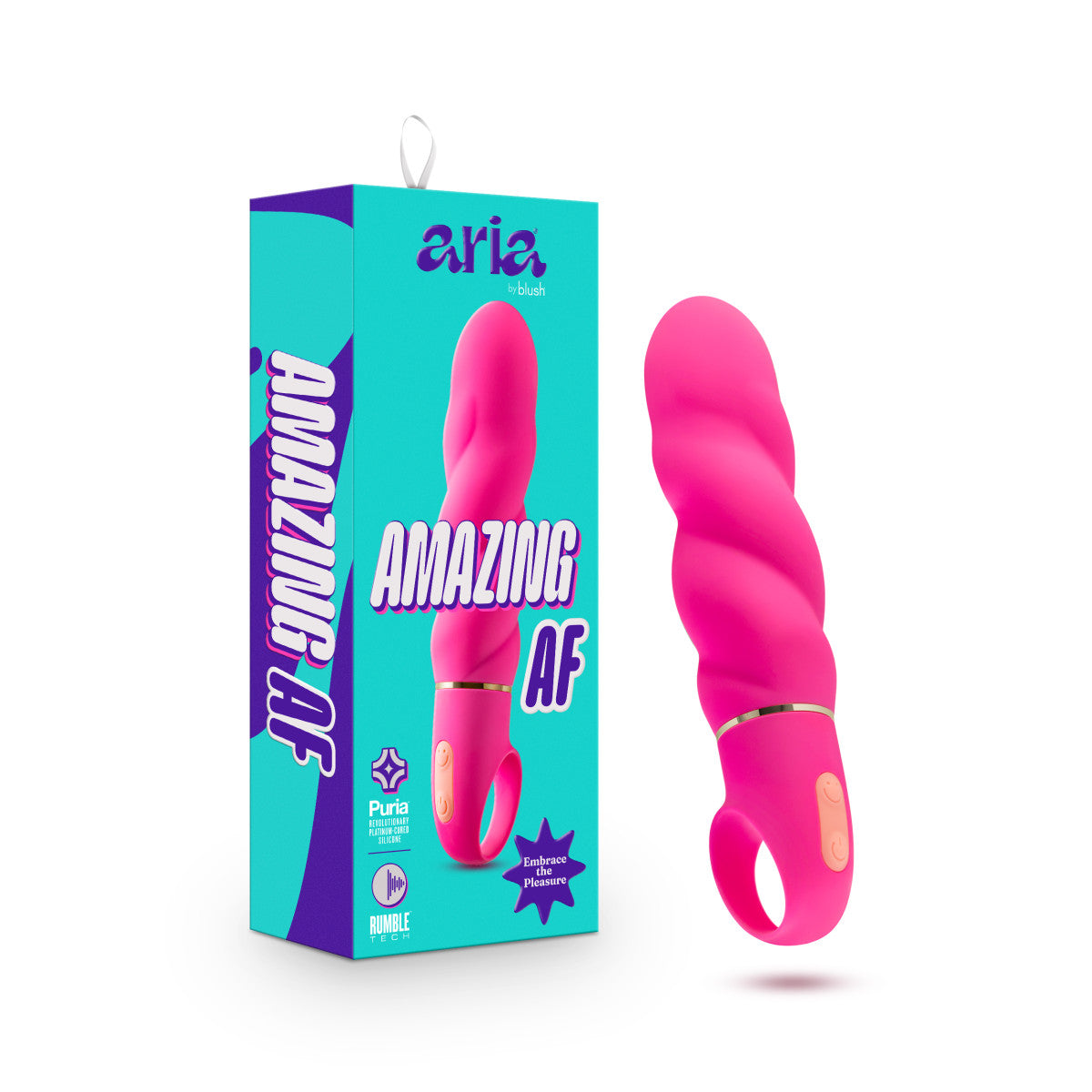 Blush Aria Rumble Tech Vibrators Made With Puria Silicone