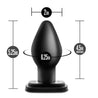Black plug with flared base, narrow neck, and tapered shape that gradually becomes bulbous at the base. Additional images show alternate angles and highlight features as listed in description and/or bullet points.
