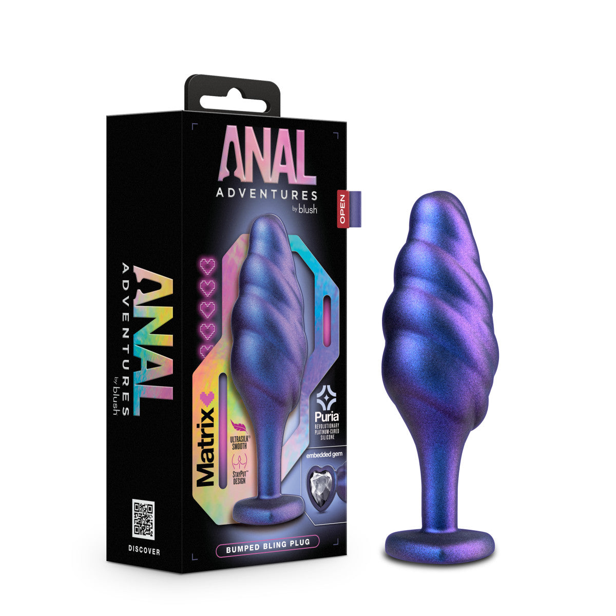 Anal Adventures Matrix Bumped Bling Sapphire 4.5-Inch Anal Plug
